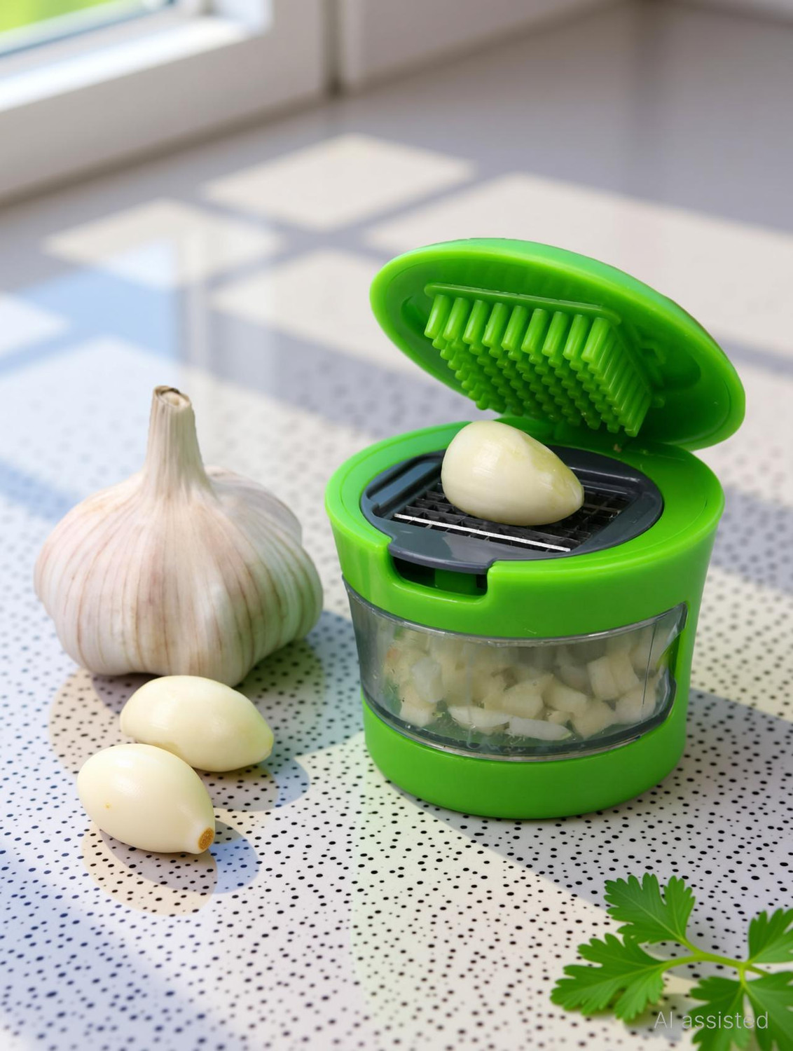 Image of YOGI SELLING Garlic Cutter Chopper and Ginger Cutter Grater Kitchen Tools Plastic Vegetable & Fruit Chopper