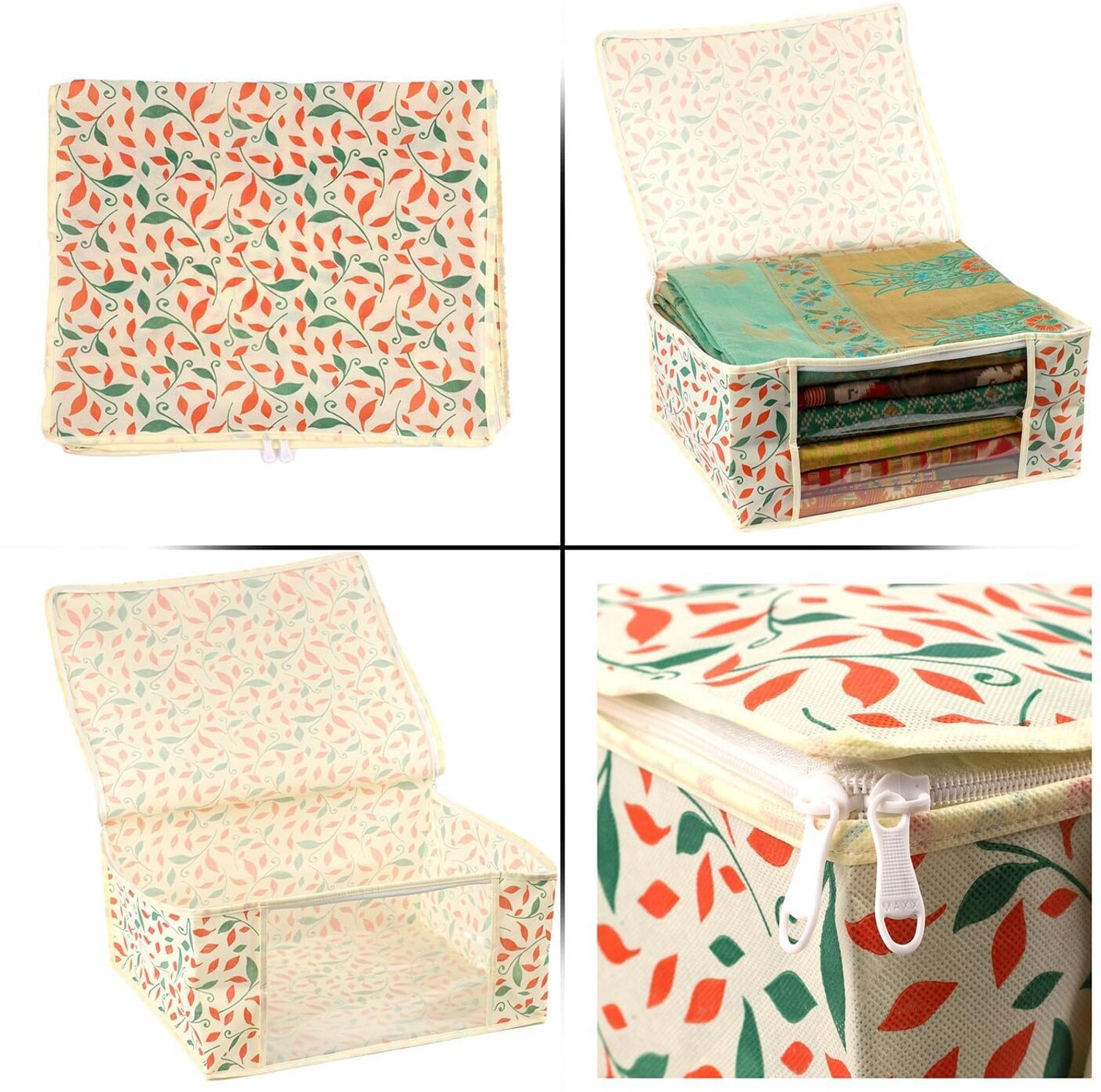 Image of Lonaxa Cloth storage box Pack of 6 Storage organizer Saree cover Storage bag Cloth bag Organizer box Saree Cloth organiser for wardrobe Packing bags Travel organizer Space saver bag