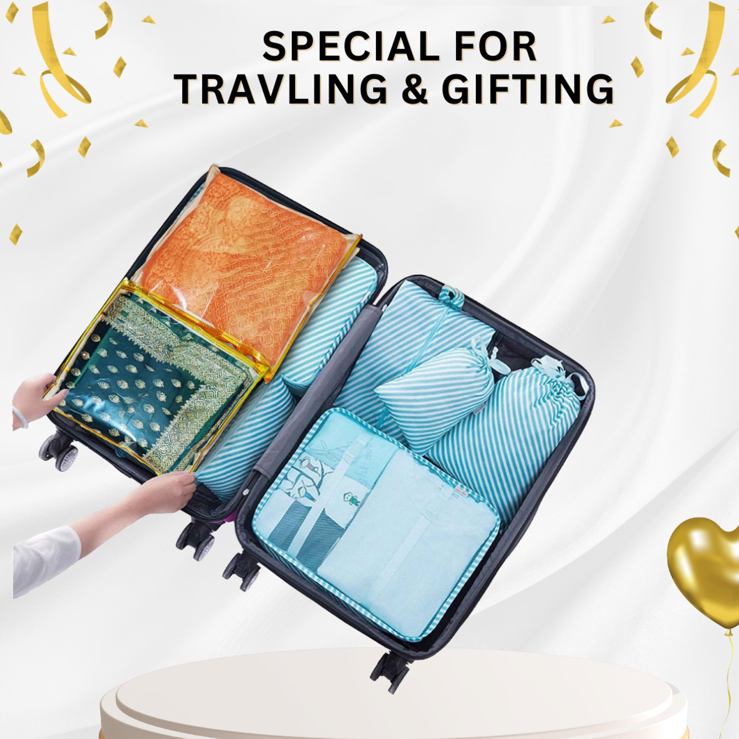 Image of FLYLYF saree cover 24 set plastic bag with zip Saree Bag Cover Dress Bag Cover suit packing bag for wedding Travling 24 Piece Clothes cover storage bags sadi packing covar