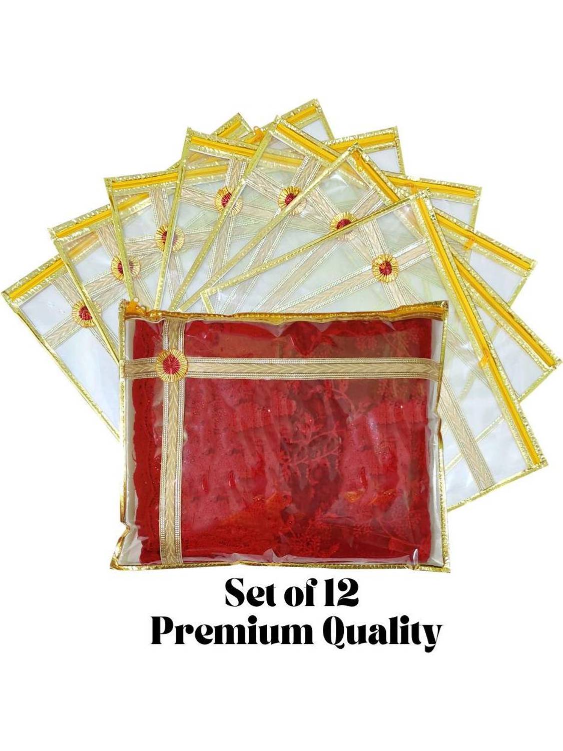 FLYLYF Saree Cover 12 set Garment bags with zip Premium Quality Saree Packing Bag for wedding Gifts Single Saree cover storage bags sadi packing covar