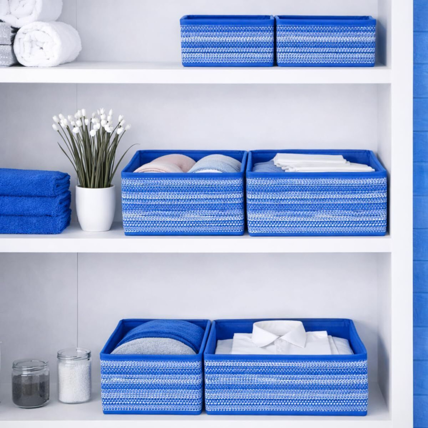 Image of DALUCI 6 Pcs Clothes Storage Box and Wardrobe Organizer 6 Piece Foldable Clothing Storage Box Set Cube Storage Bins and Dividers for Wardrobe Cloth