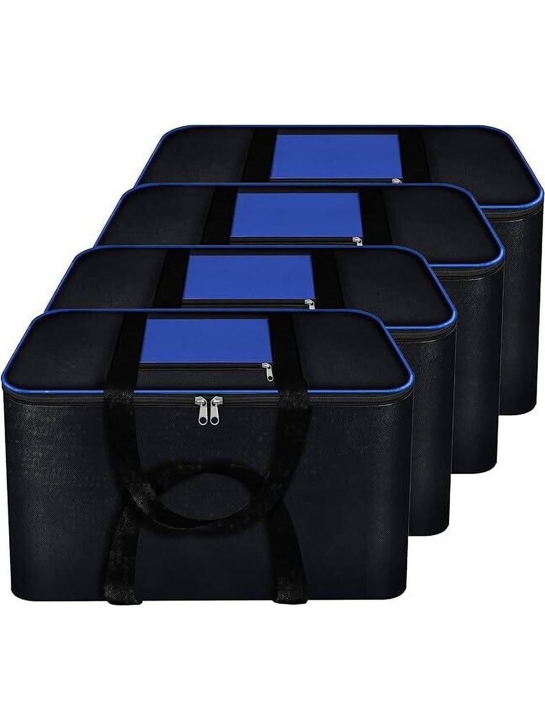 Arihant Collection Pack of 4 Large Foldable Storage Bags with Zipper Durable Non Woven Fabric Clothes Organiser with Handles Travel Organizer Bag for Wardrobe, Toys & Seasonal Storage