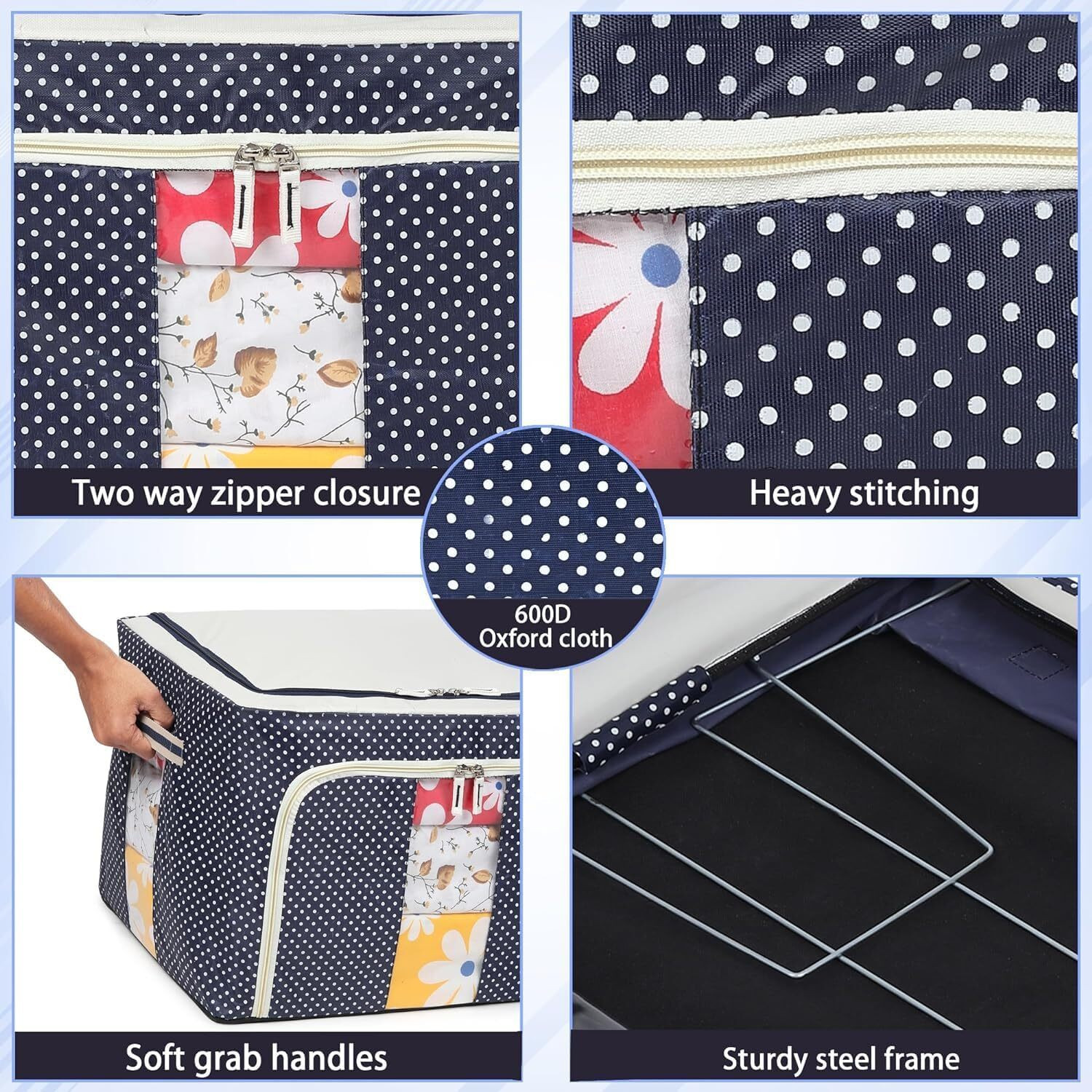 Image of Ashmakam Dress Box for Clothes Storage - 66L Steel Frame Organizer with Handle Dress Box for Clothes Storage - 66L Steel Frame Organizer with Handle Dress Box for Clothes Storage - 66L Steel Frame Organizer with Handle