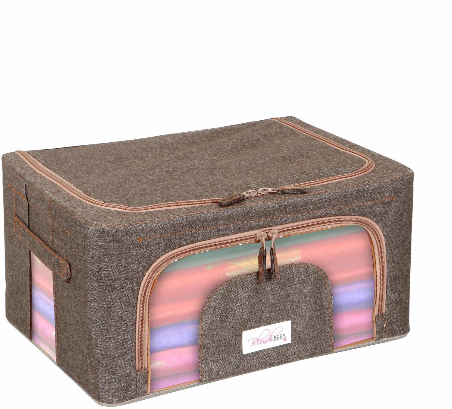 BlushBEES Living Box - Storage Boxes for Clothes, Saree Cover - 24 Litre, Pack of 1, English Brown