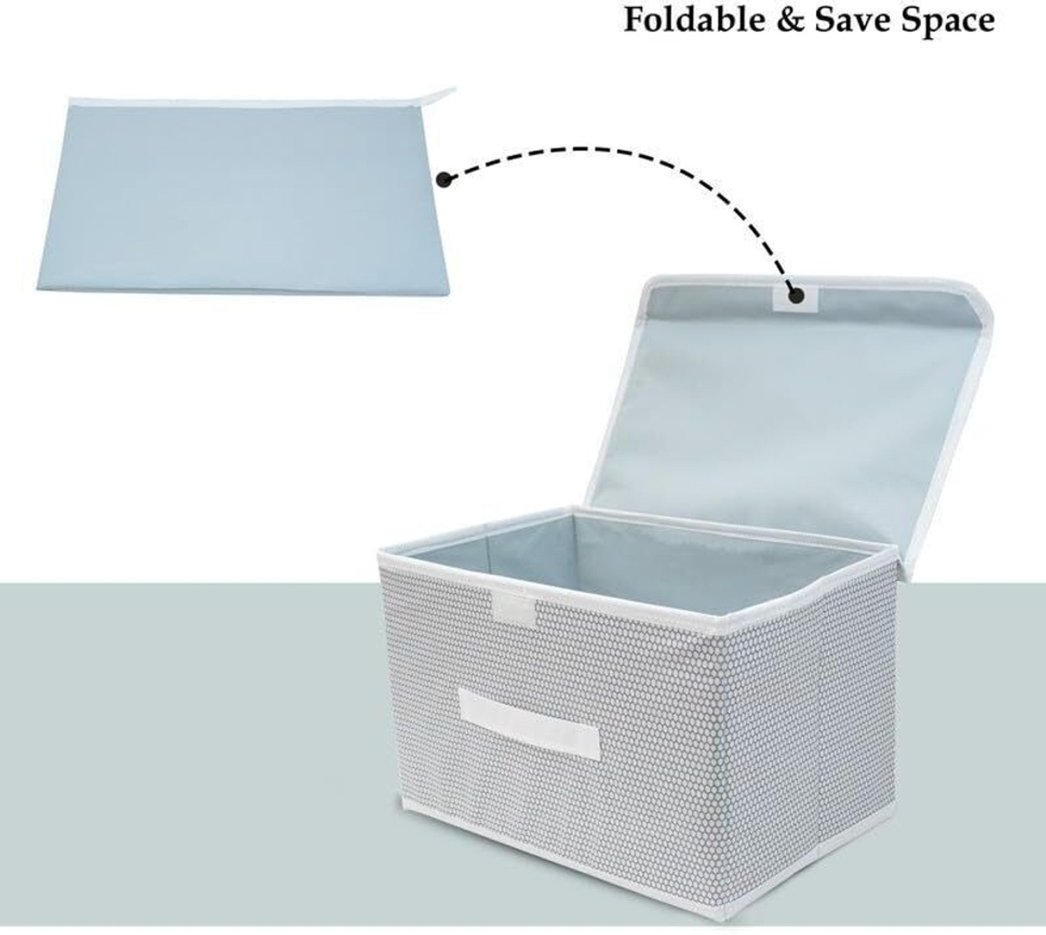 Image of mani kreation Large Storage Box with Lid Non-Woven Big Storage Box with Lid & Handles Foldable Cloth Storage Basket Mani Kreation01