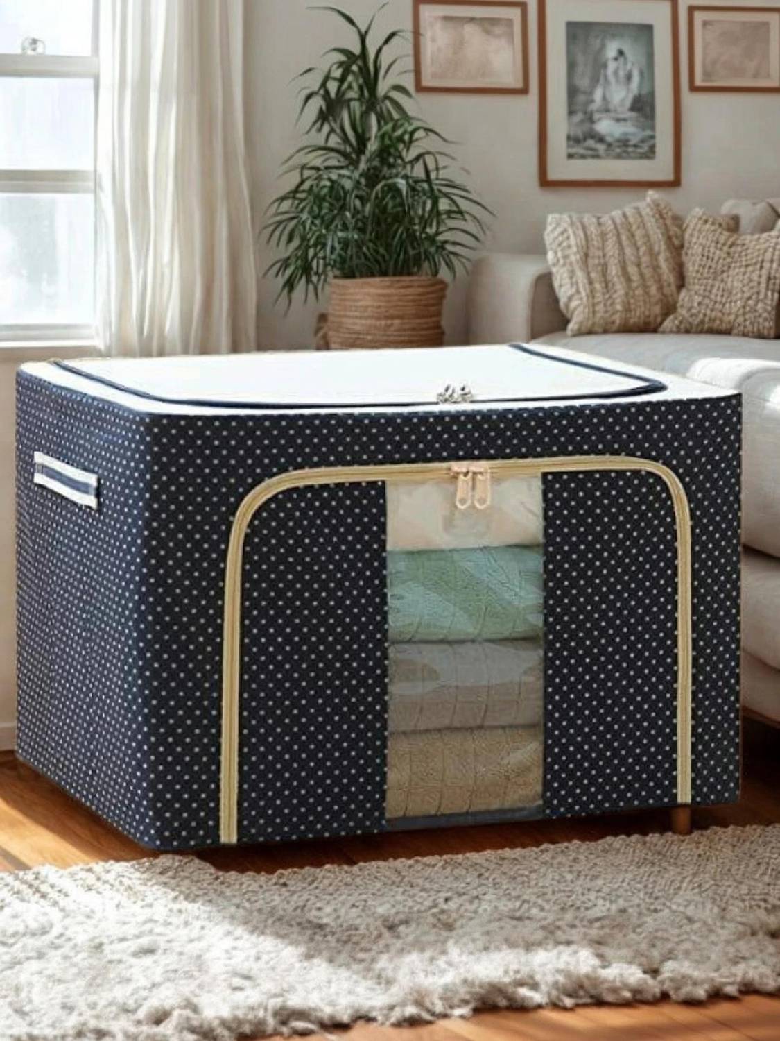 AshmakamMart Dress Box for Clothes Storage – 66L Steel Frame Organizer with Handle Dress Box for Clothes Storage – 66L Steel Frame Organizer with Handle Dress Box for Clothes Storage – 66L Steel Frame Organizer with Handle