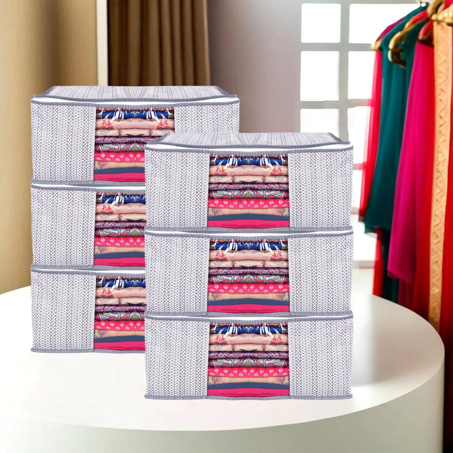 AMAK INC Non-Woven Garment Cover with Transparent Window Pack of 6 SF_SC_XL_18526349196 Under Bed Storage