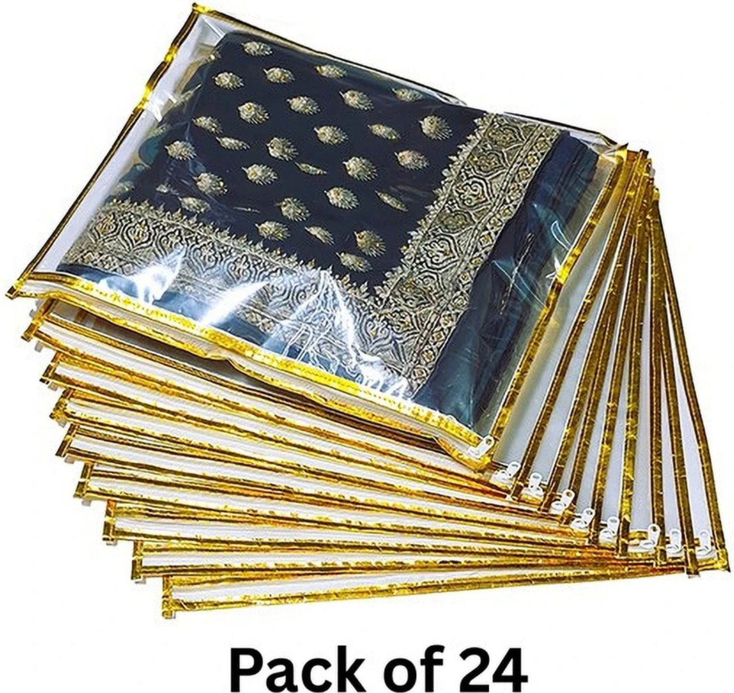 Image of JAIMIN CRAFT saree cover 24 set plastic bag with zip Saree Bag Cover Dress Bag Cover suit packing bag Travling 24 Piece Clothes cover storage bags sadi packing covar