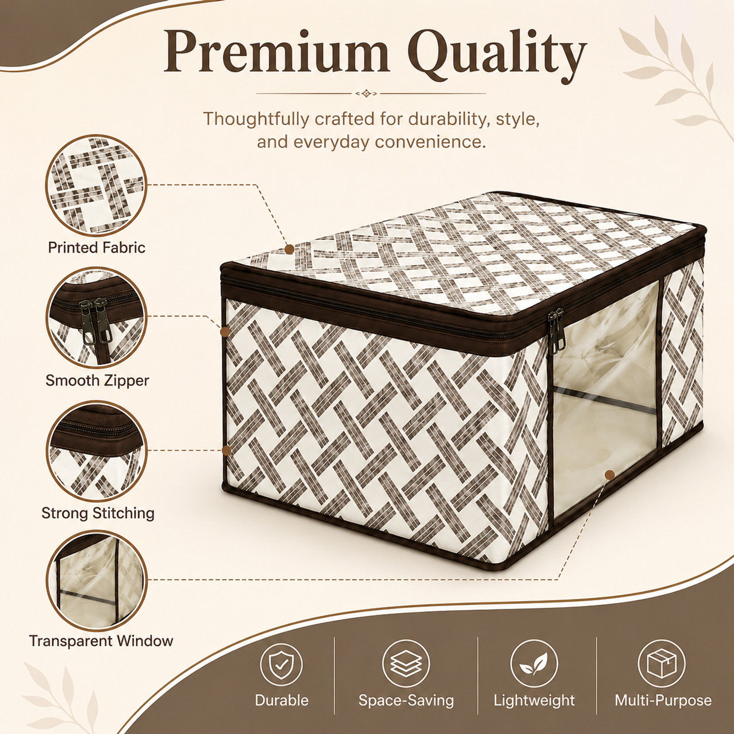 Image of STORAZE MULTI PURPOSE STORAGE USEAGE Premium Foldable Garment Storage Box with Clear Front Window Pack of 6 CLOTH COVER PACK OF 6