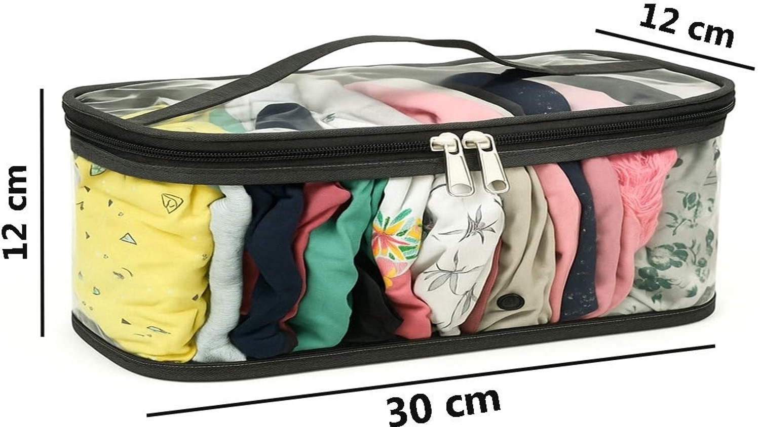 Image of FEVWEL Pack of 2 Innerwear Organizer for Wardrobe Legging Storage Bag Dupatta Organizer Storage Bag Storage Pouch for Travel, Wardrobe Organiser for Storage, Undergarment Organiser for Women