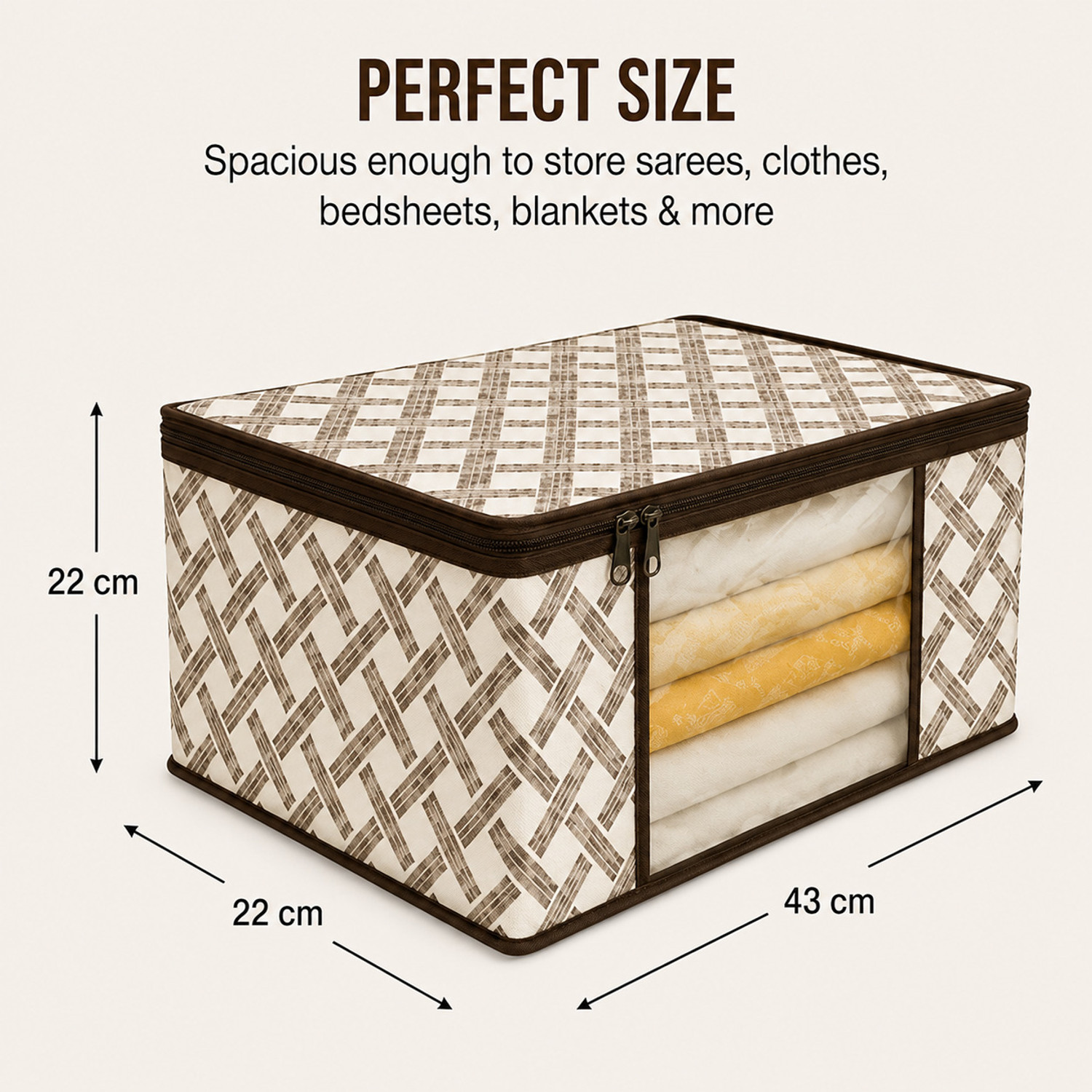 Image of STORAZE MULTI PURPOSE STORAGE USEAGE Premium Foldable Garment Storage Box with Clear Front Window Pack of 6 CLOTH COVER PACK OF 6