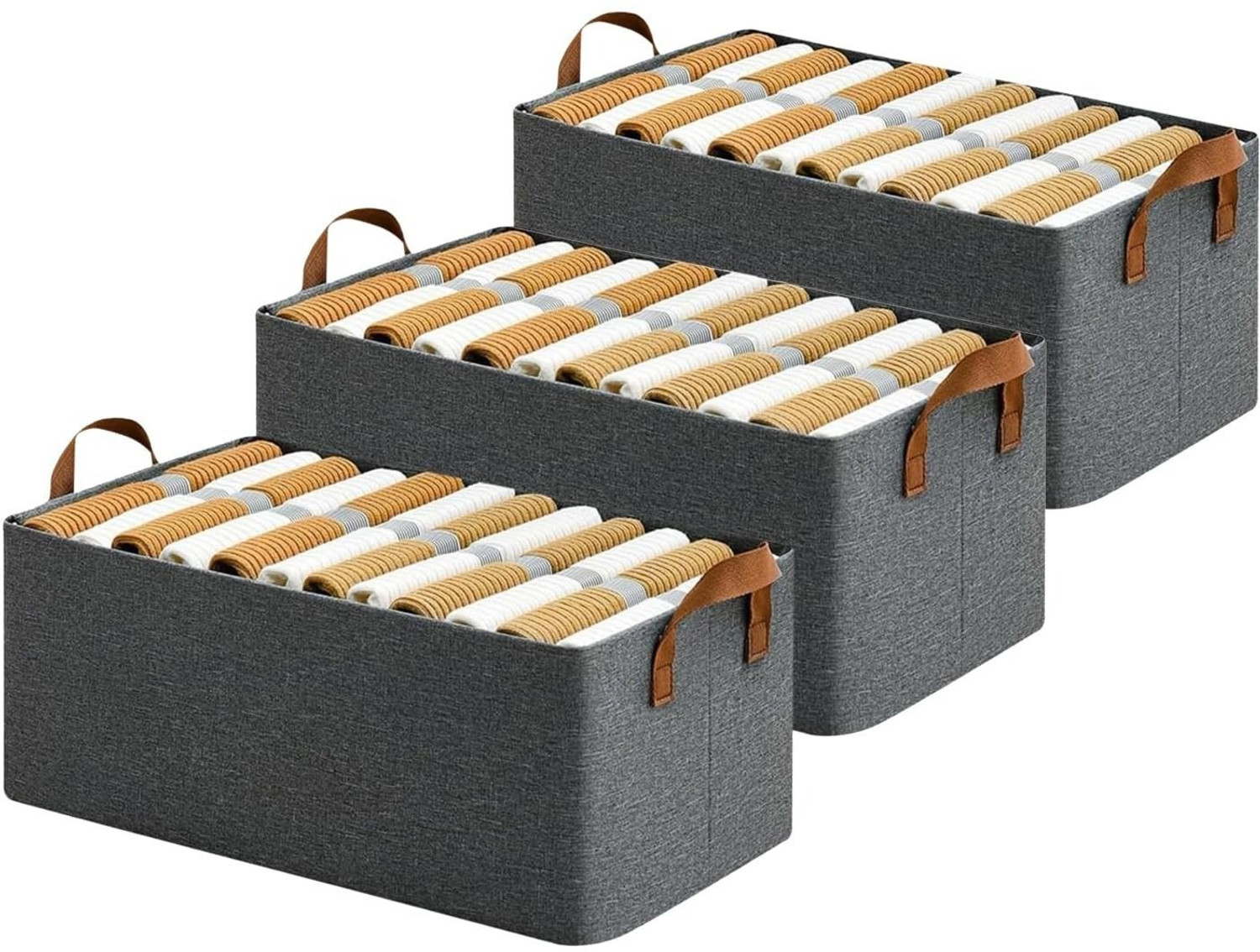 Image of DALUCI wardrobe organizer Foldable Cloth Organizer Box Fabric Wardrobe Storage with Metal Frame & Handle Foldable Cloth Organizer Box for Wardrobe