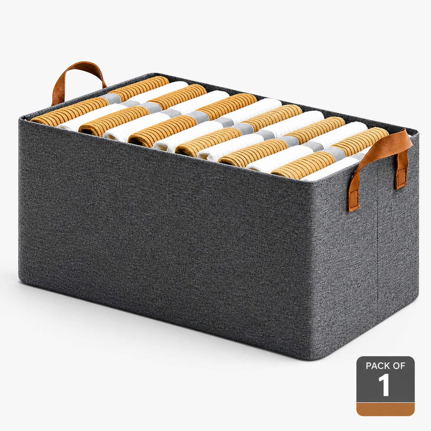 Image of DALUCI wardrobe organizer Foldable Cloth Organizer Box | Fabric Wardrobe Storage with Metal Frame & Handle Foldable Cloth Organizer Box for Wardrobe