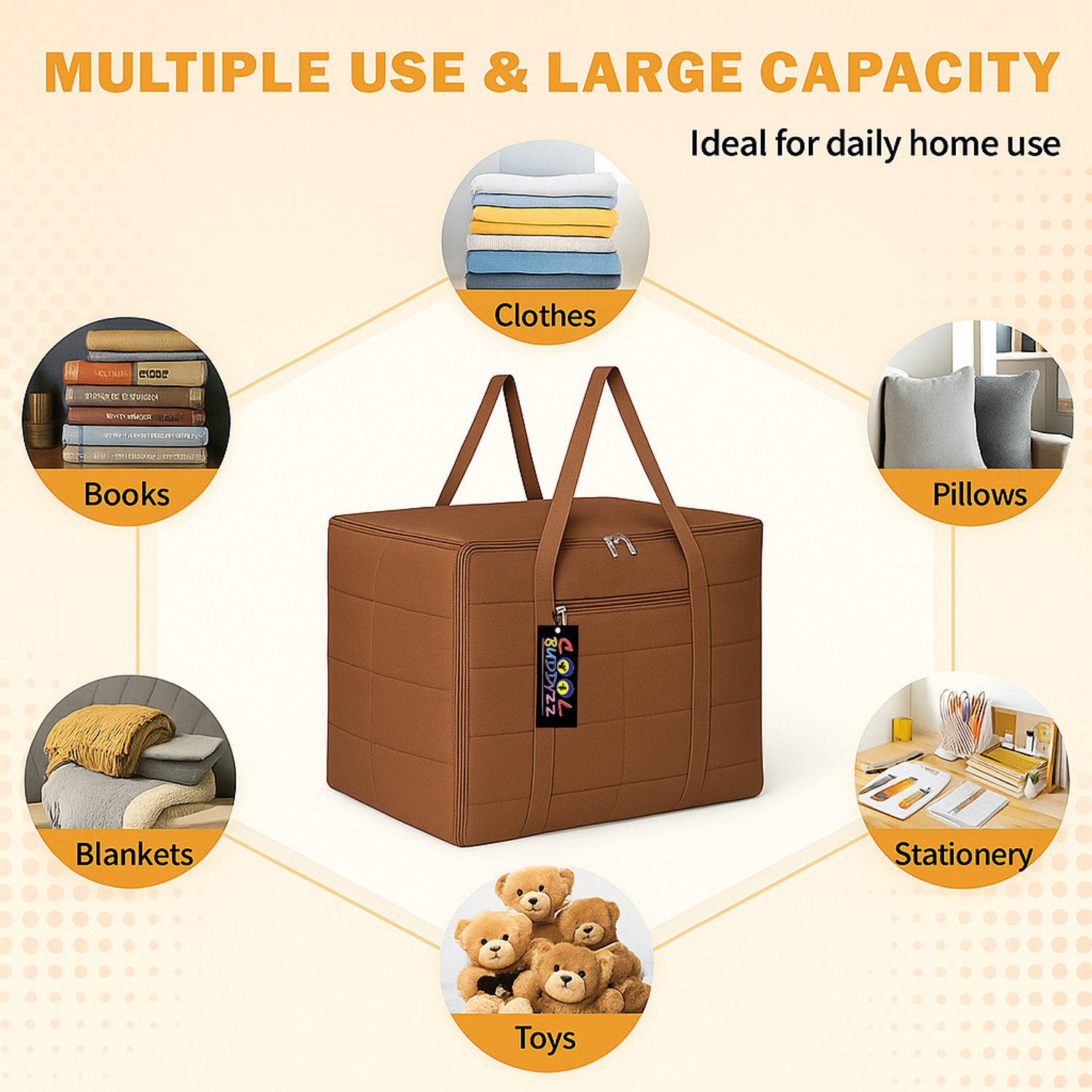 Image of Cool Buddyzz Organizer Bag / Bedding Cover / Multipurpose Cover Clothes Packing Carry Bag Jumbo Bag CBCF