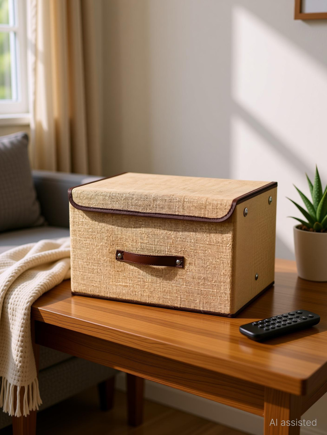 Image of Mteaser Set of 1 Foldable Storage Box Wardrobe Organizer Basket /Bins with Lid & Handles Storage Box