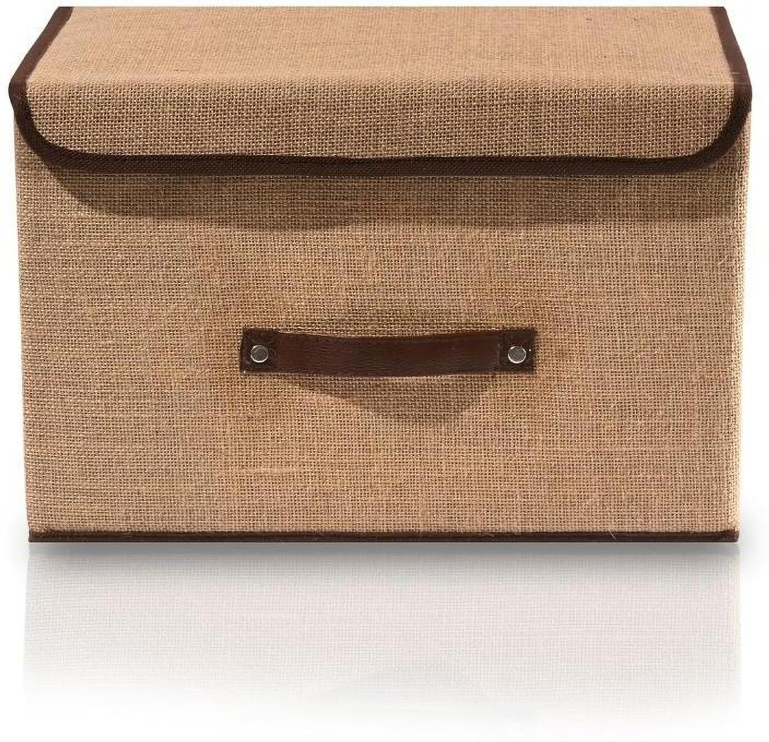 Image of Mteaser Set of 1 Foldable Storage Box Wardrobe Organizer Basket /Bins with Lid & Handles Storage Box