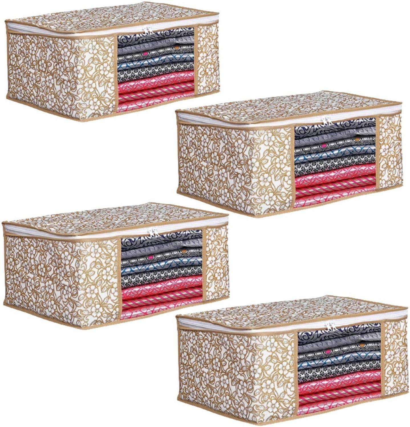 STORAZE. saree cover Saree Bag Non Woven Wardrobe organiser Wardrobe Storage organizer pack of 4
