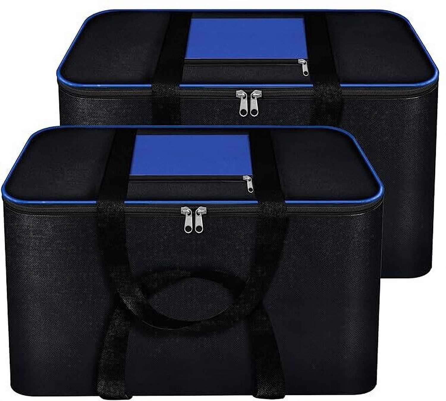 Image of Arihant Collection Pack of 2 Large Foldable Storage Bags with Zipper Durable Non Woven Fabric Clothes Organiser with Handles Travel Organizer Bag for Wardrobe, Toys & Seasonal Storage