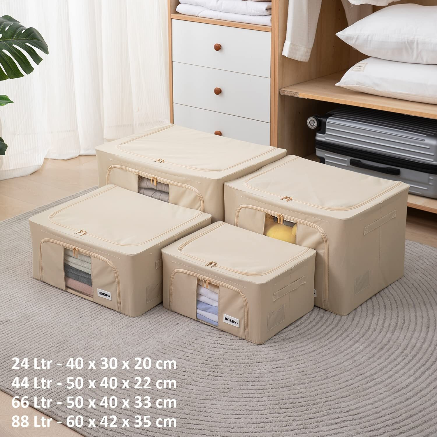 Image of HOKiPO Storage Boxes for Clothes, 66 Litre, Pack of 1
