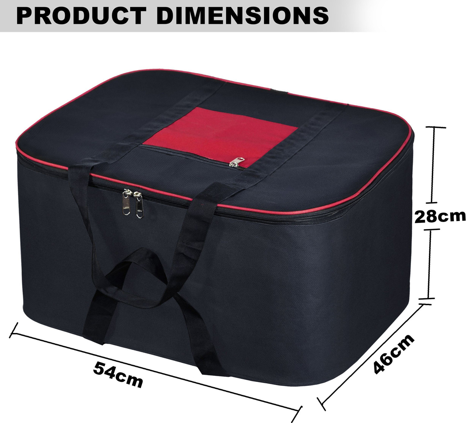 Image of STORITE Underbed Storage Bag 2 Pack Nylon 69 L Moisture Proof Underbed Storage Bag For Clothes /Blankets /Saree With Zipper Closure & Handle Rectangular