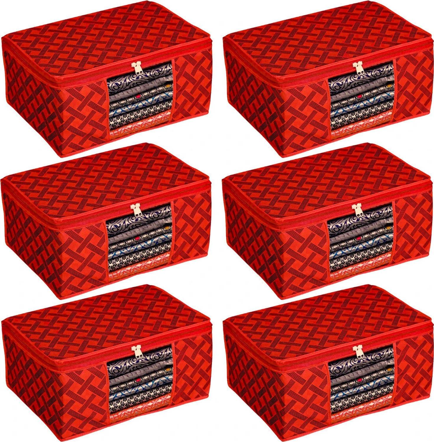 DKS enterprise cloth storage box Non-Woven Fabric Saree Organiser with Transparent Window Garment Covers bag