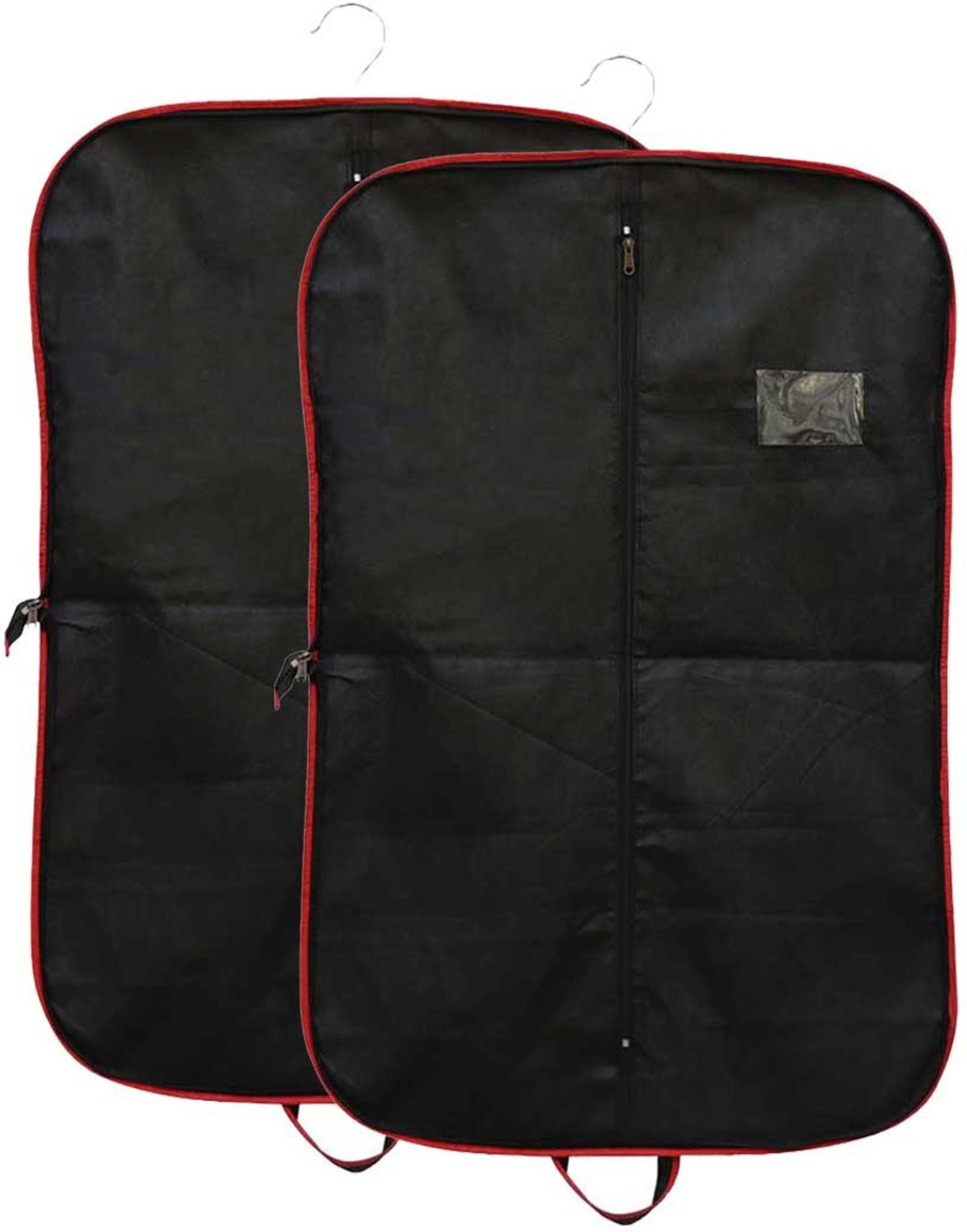 Image of PRAHAN INTERNATIONAL 90 Gsm Premium Quality Metal Zipper Foldable Non Woven Men's Coat, Blazer, Suit Cover (Red Stripped), Suit Cover RP-RC
