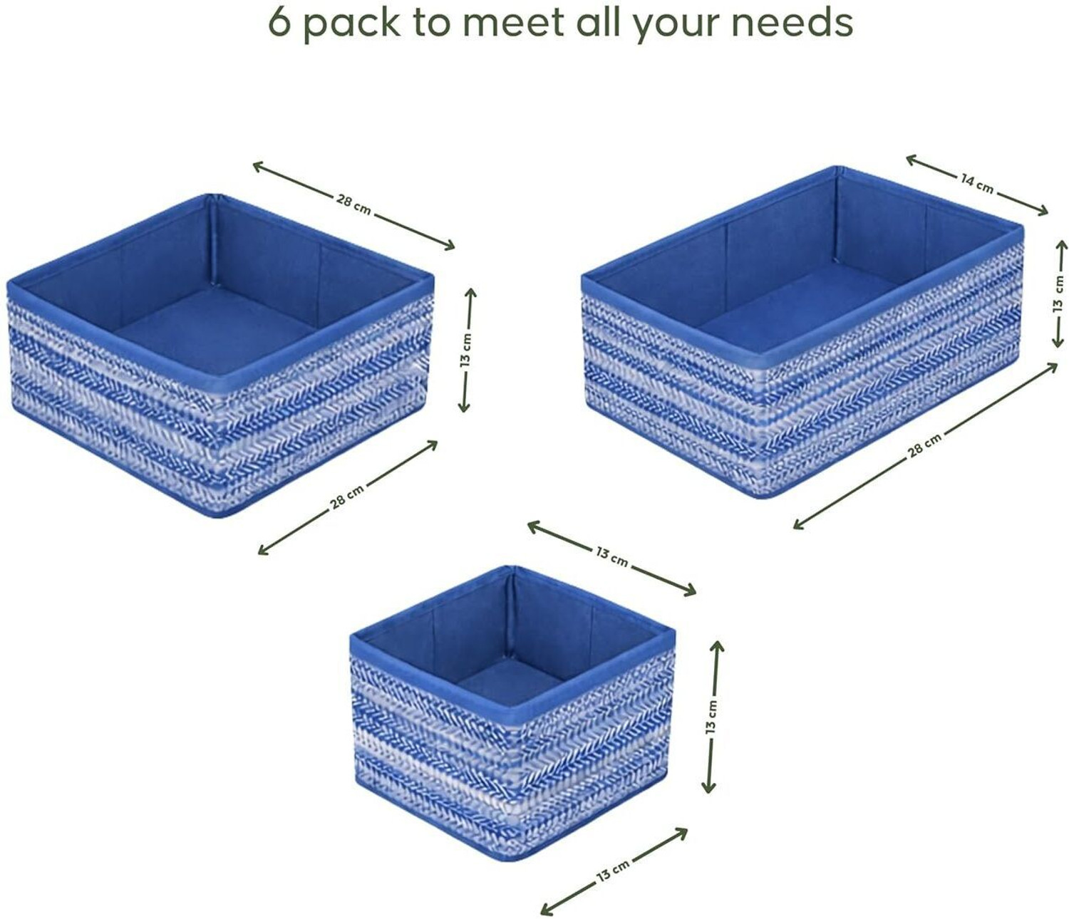 Image of DALUCI 6 Pcs Clothes Storage Box and Wardrobe Organizer 6 Piece Foldable Clothing Storage Box Set Cube Storage Bins and Dividers for Wardrobe Cloth