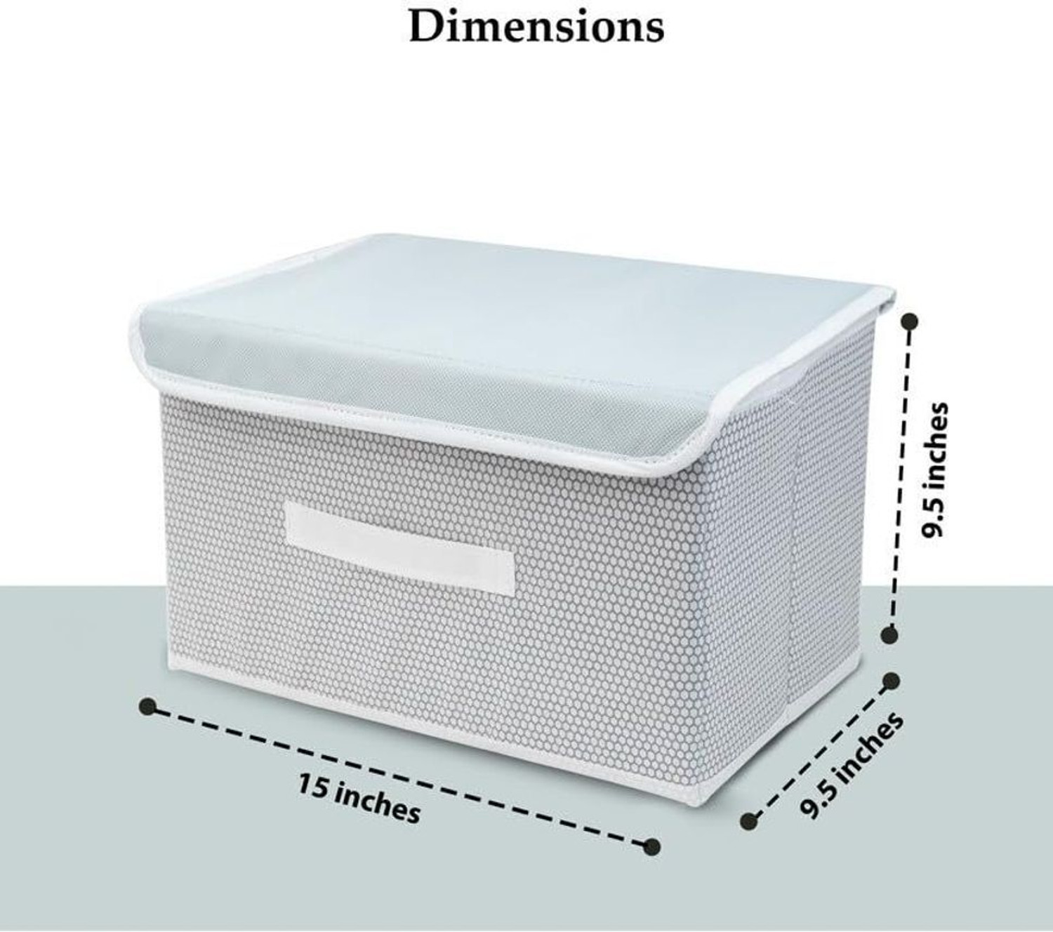 Image of mani kreation Large Storage Box with Lid Non-Woven Big Storage Box with Lid & Handles Foldable Cloth Storage Basket Mani Kreation01