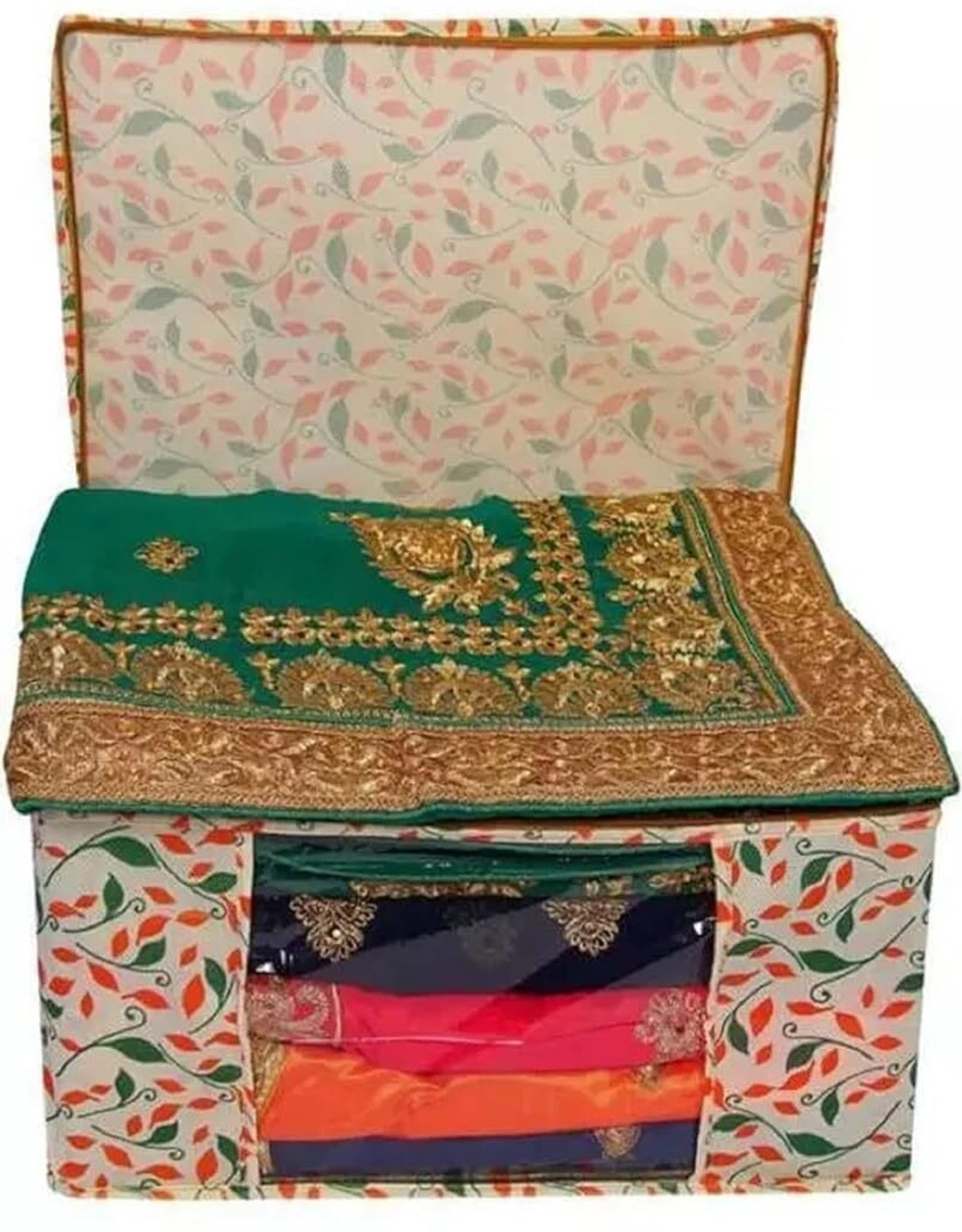 Image of Lonaxa Cloth storage box Pack of 6 Storage organizer Saree cover Storage bag Cloth bag Organizer box Saree Cloth organiser for wardrobe Packing bags Travel organizer Space saver bag