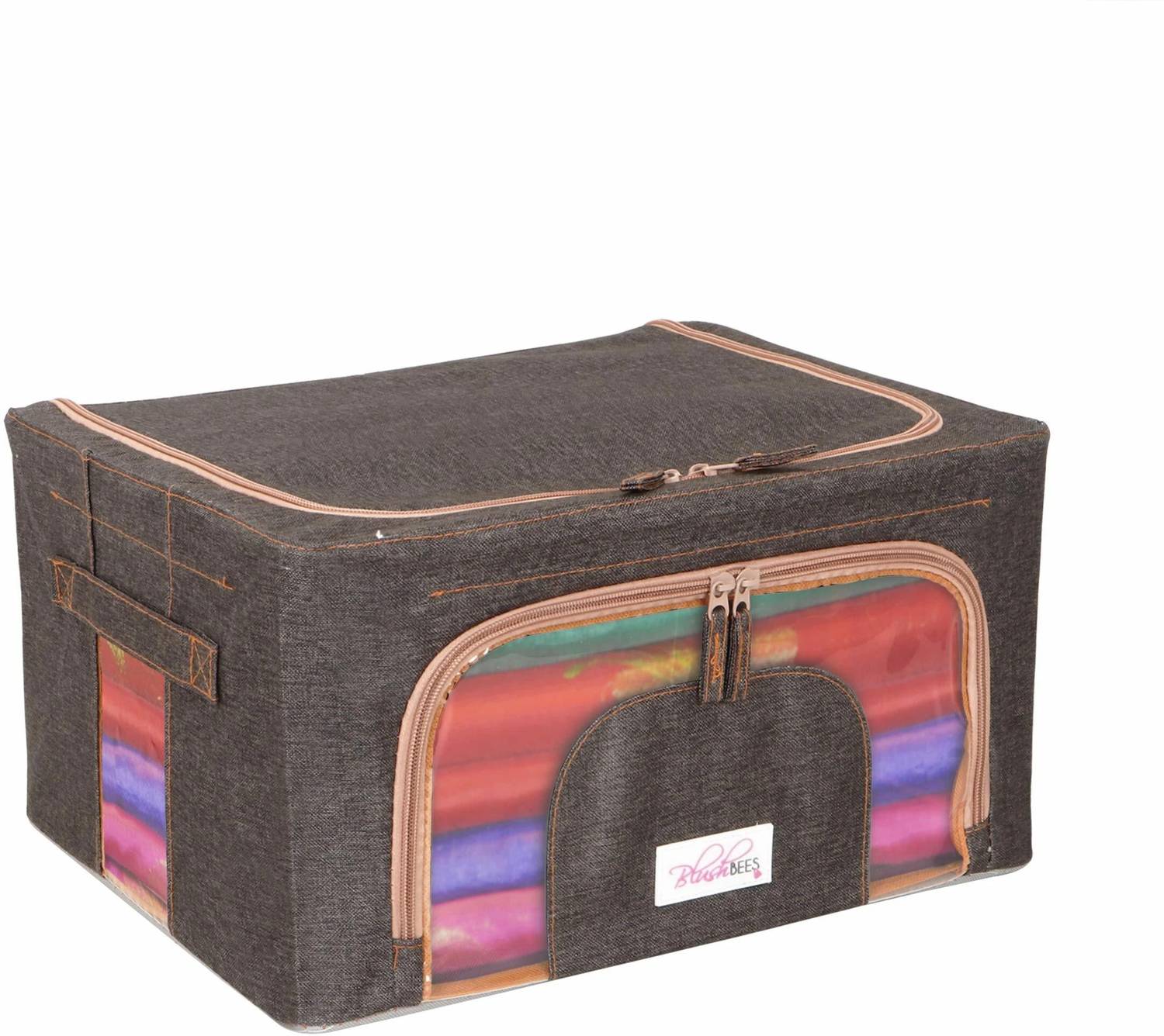 BlushBEES Living Box - Storage Boxes for Clothes, Saree Cover - 24 Litre, Pack of 1, Espresso Brown