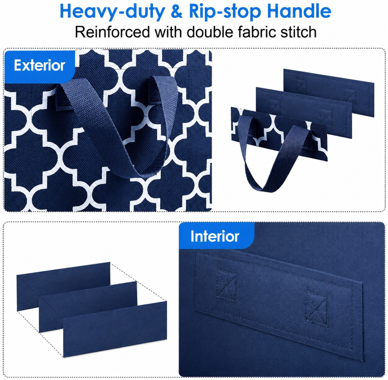 Image of STORAZE Smart Home Storage Organizer Series Heavy-Duty Clothes Storage Box 2 CLOTH COVER PACK OF2 (Blue)