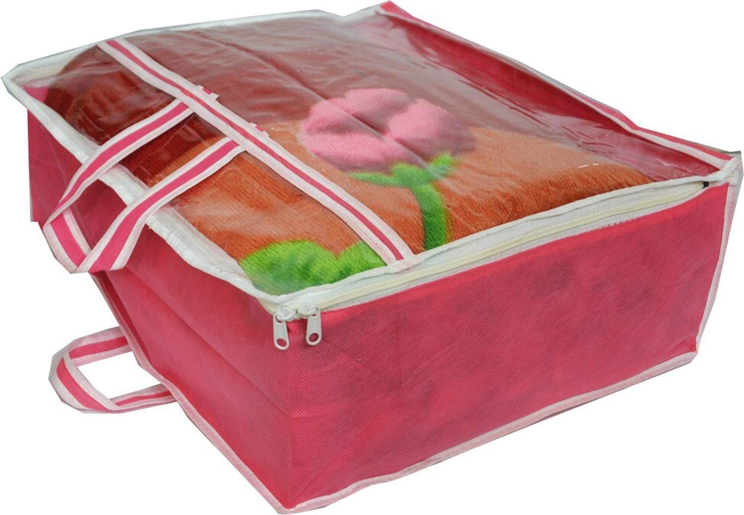 Ankit International Blanket Cover Designer Underbed Front Trasparent Storage Organizer Blanket Cover Bag AI2001B