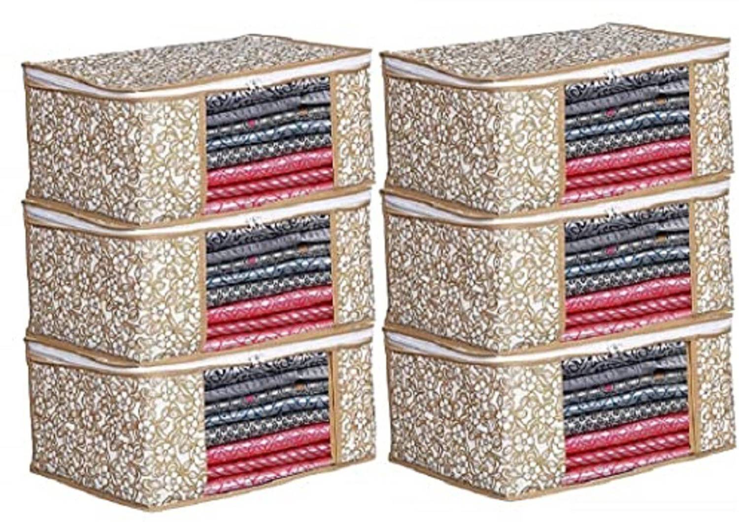 House of Common Bag Non Woven Saree Cover Storage Bags for Clothes with primum Quality Begie