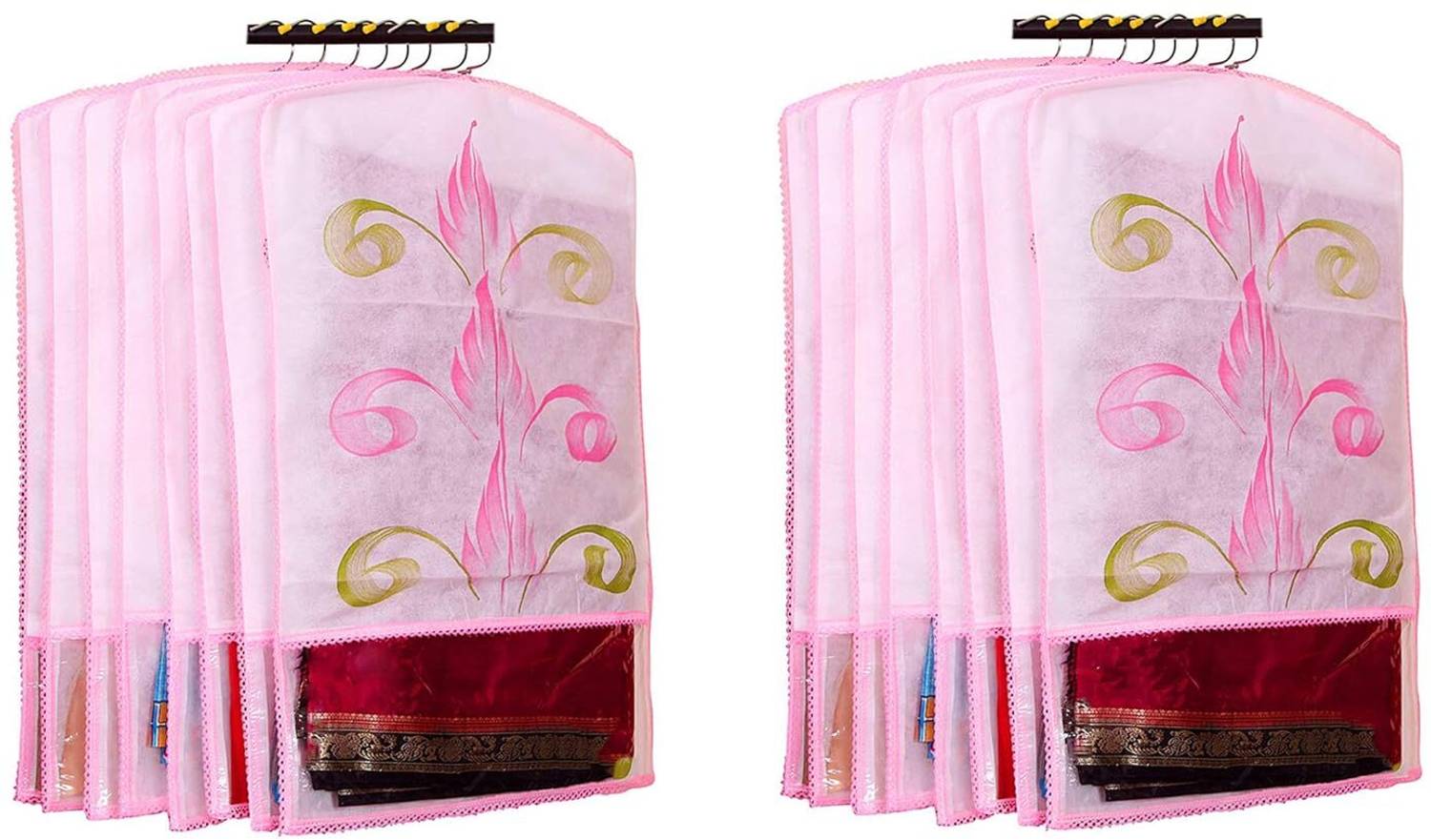 atorakushon designer Pack of 10 Printed Hanging Saree Garment Dress Protection Cover at 10pcs hanging printed saree