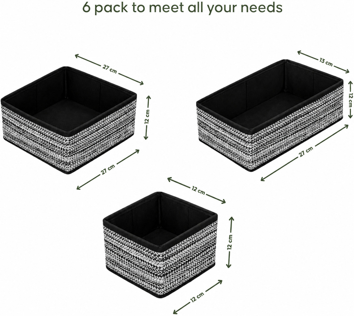 Image of DALUCI 6 Pcs Clothes Storage Box and Wardrobe Organizer Foldable Closet Organizers Cube Storage Box & Dividers for Wardrobe, Cupboard & Drawer Organizer
