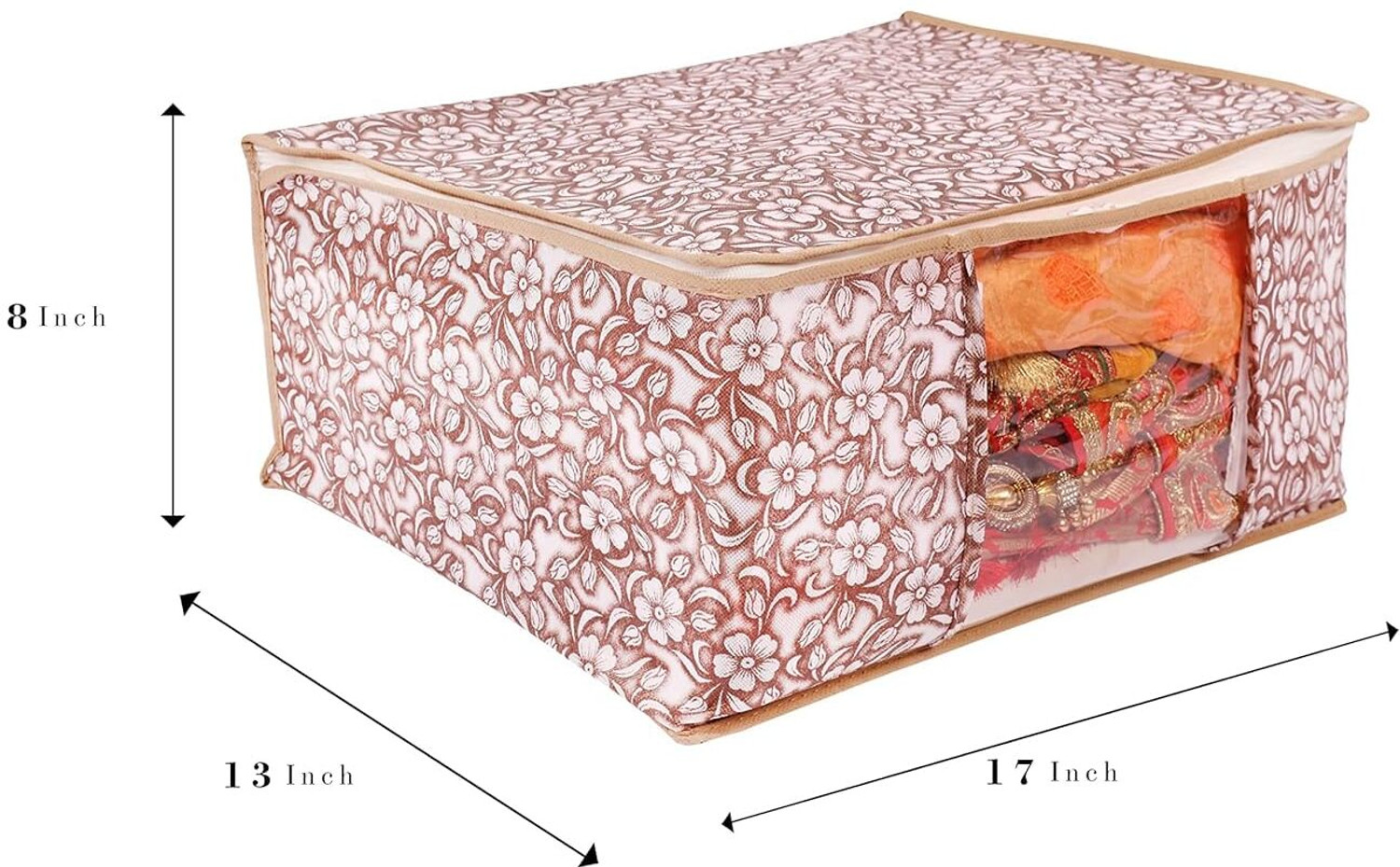 Image of Lonaxa Cloth storage box Pack of 3 Storage organizer Saree cover Storage bag Cloth bag Organizer box Saree Cloth organiser for wardrobe Packing bags Travel organizer Space saver bag