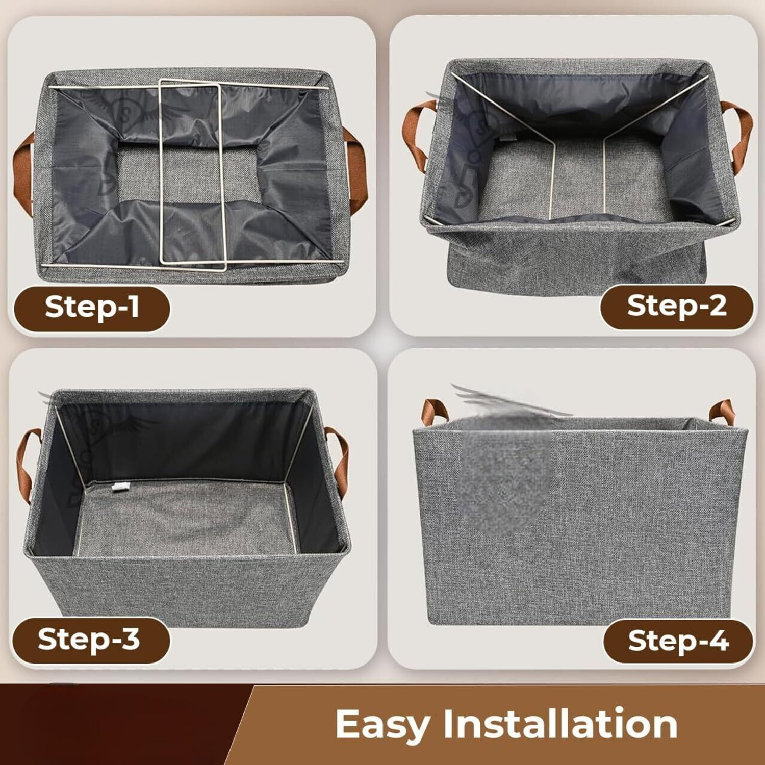 Image of VENDIFY PACK OF 6 Cloth Organizer For Wardrobe Storage Bag Box Closet Drawer Organizers for Clothes Clothes Storage Box for Wardrobe Cloth, Saree, Towel, Blanket