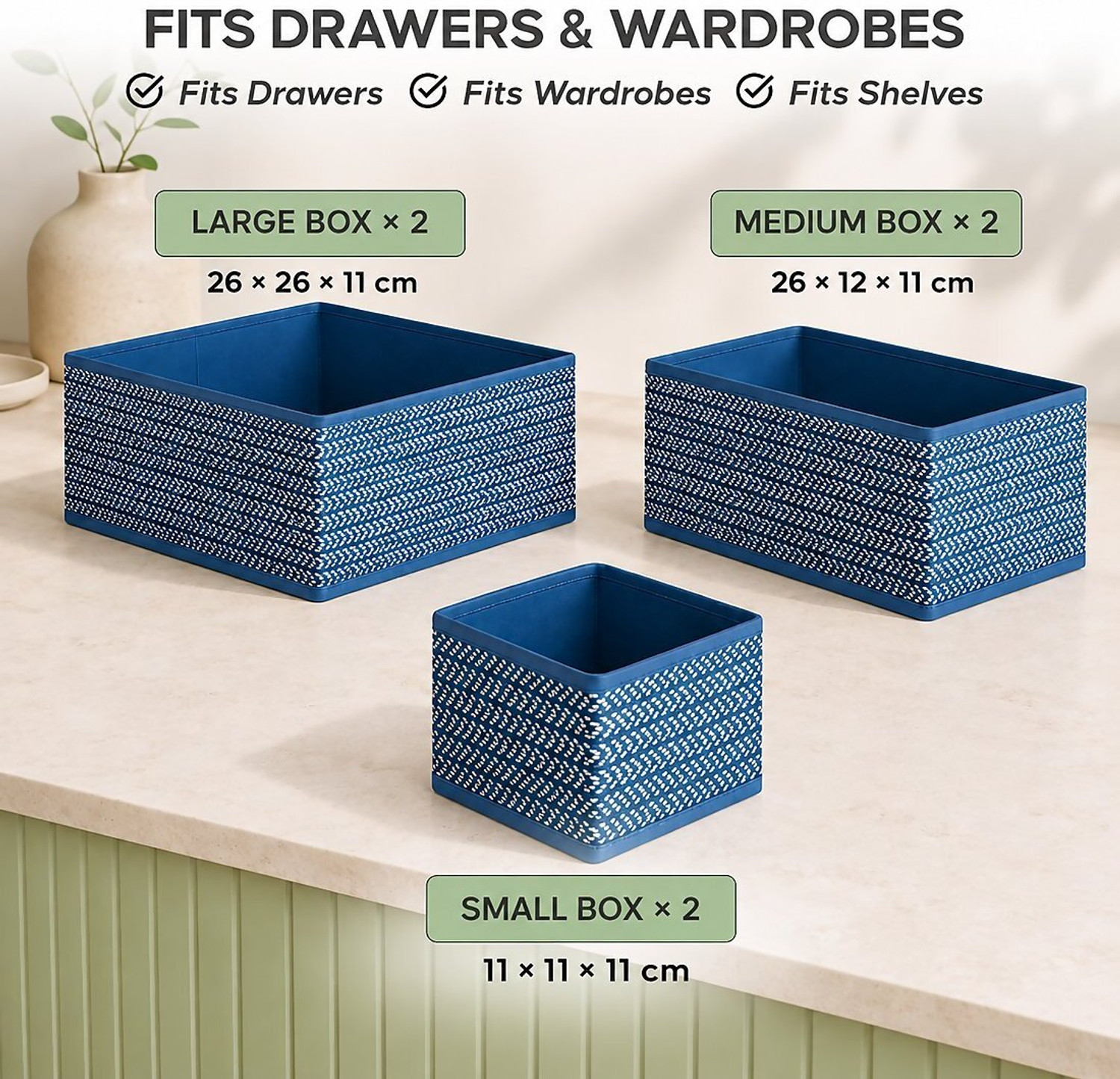 Image of DALUCI 6 Pcs Clothes Storage Box and Wardrobe Organizer 6 Piece Foldable Clothing Storage Box Set Cube Storage Bins and Dividers for Wardrobe Cloth
