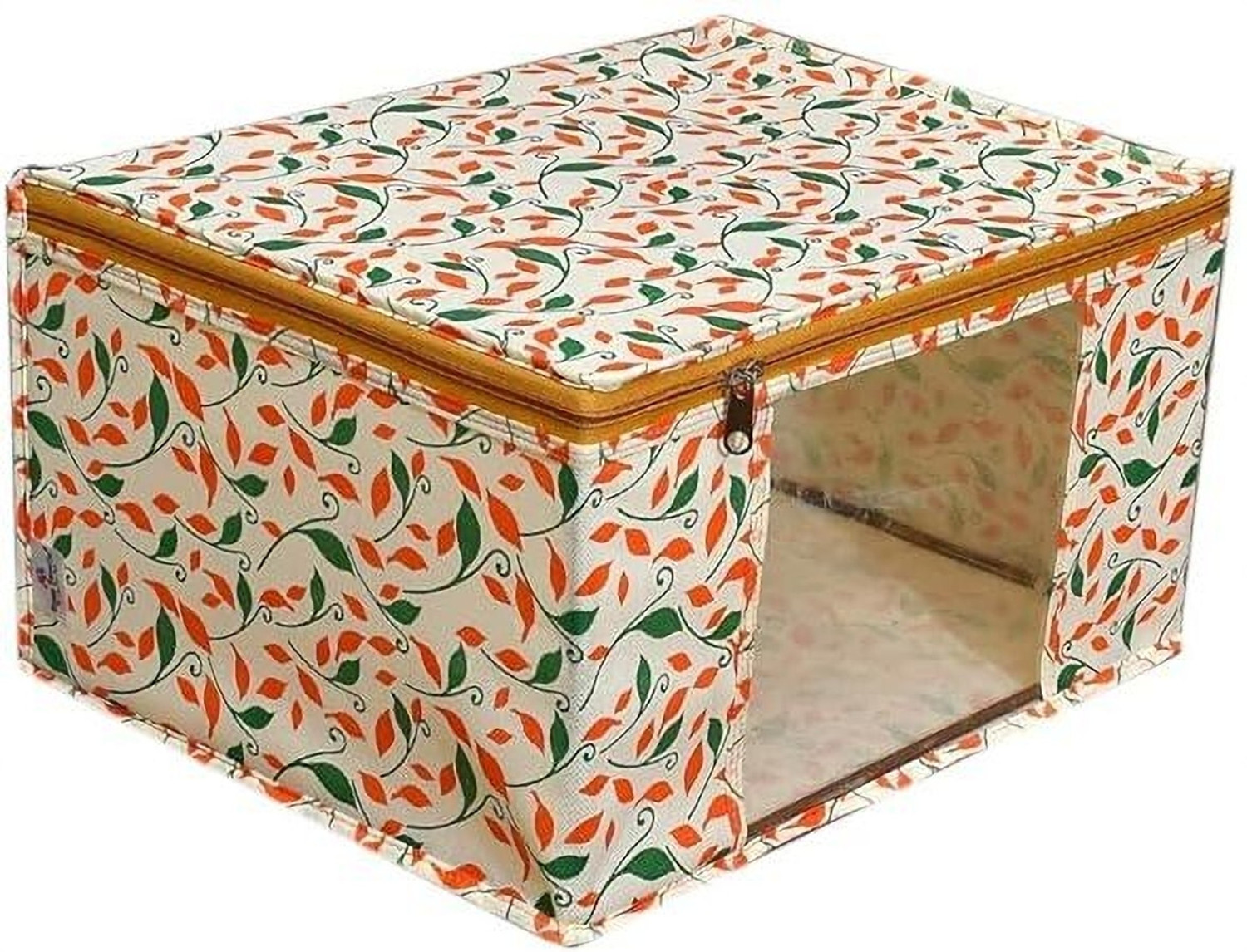 Image of MADHVAN SAREE COVER Printed Non Woven Fabric Saree Cover /Clothes Organiser For Wardrobe Set YELLOW-12
