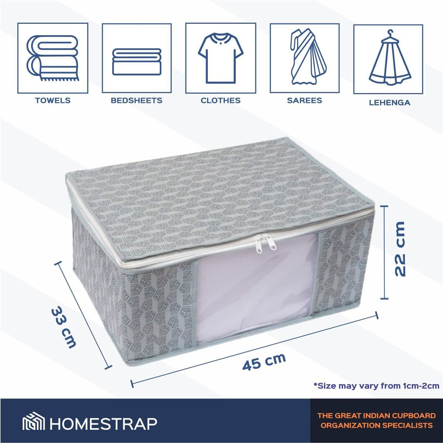 Image of HomeStrap Saree /Dress Cover Cloth Storage /Organiser with Transparent Window