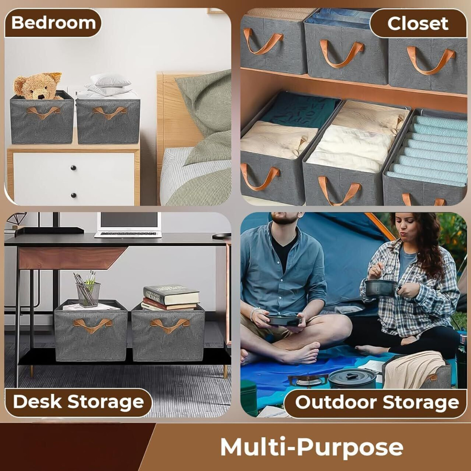 Image of VENDIFY PACK OF 6 Cloth Organizer For Wardrobe Storage Bag Box Closet Drawer Organizers for Clothes Clothes Storage Box for Wardrobe Cloth, Saree, Towel, Blanket