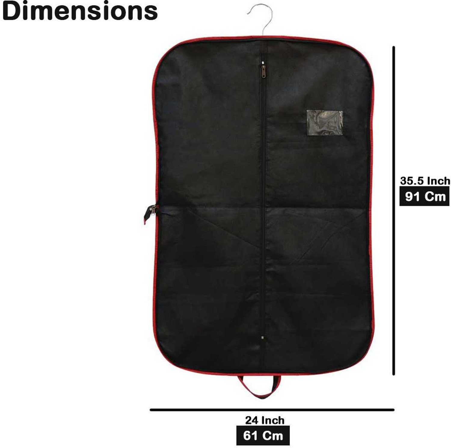 Image of PRAHAN INTERNATIONAL 90 Gsm Premium Quality Metal Zipper Foldable Non Woven Men's Coat, Blazer, Suit Cover (Red Stripped), Suit Cover RP-RC