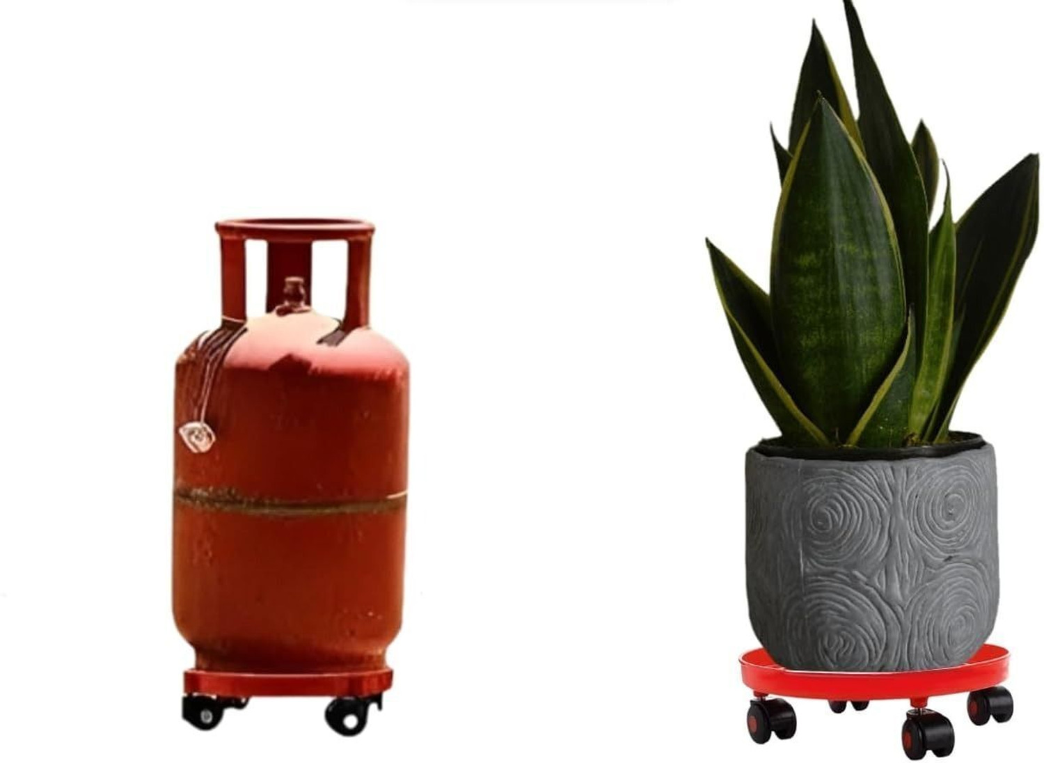 Image of senoprime High Quality Red Gas Cylinder Trolley with 360 Rotating Wheels Gas Cylinder Trolley (Red, Pack of 1)