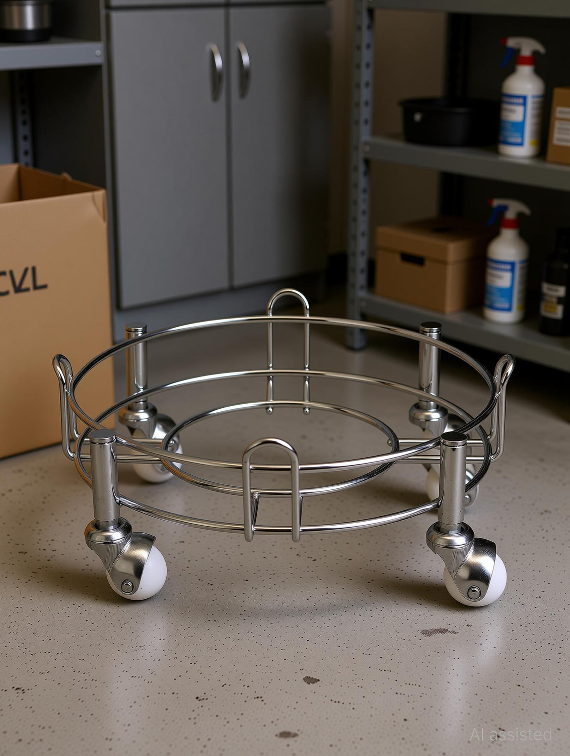 Image of Taxton Heavy Stainless Steel Gas Cylinder Trolley With Wheel | Gas Trolly | Lpg Cylinder Stand | Gas Trolly Wheel |Cylinder Trolley with Wheels | Gas Cylinder Trolley