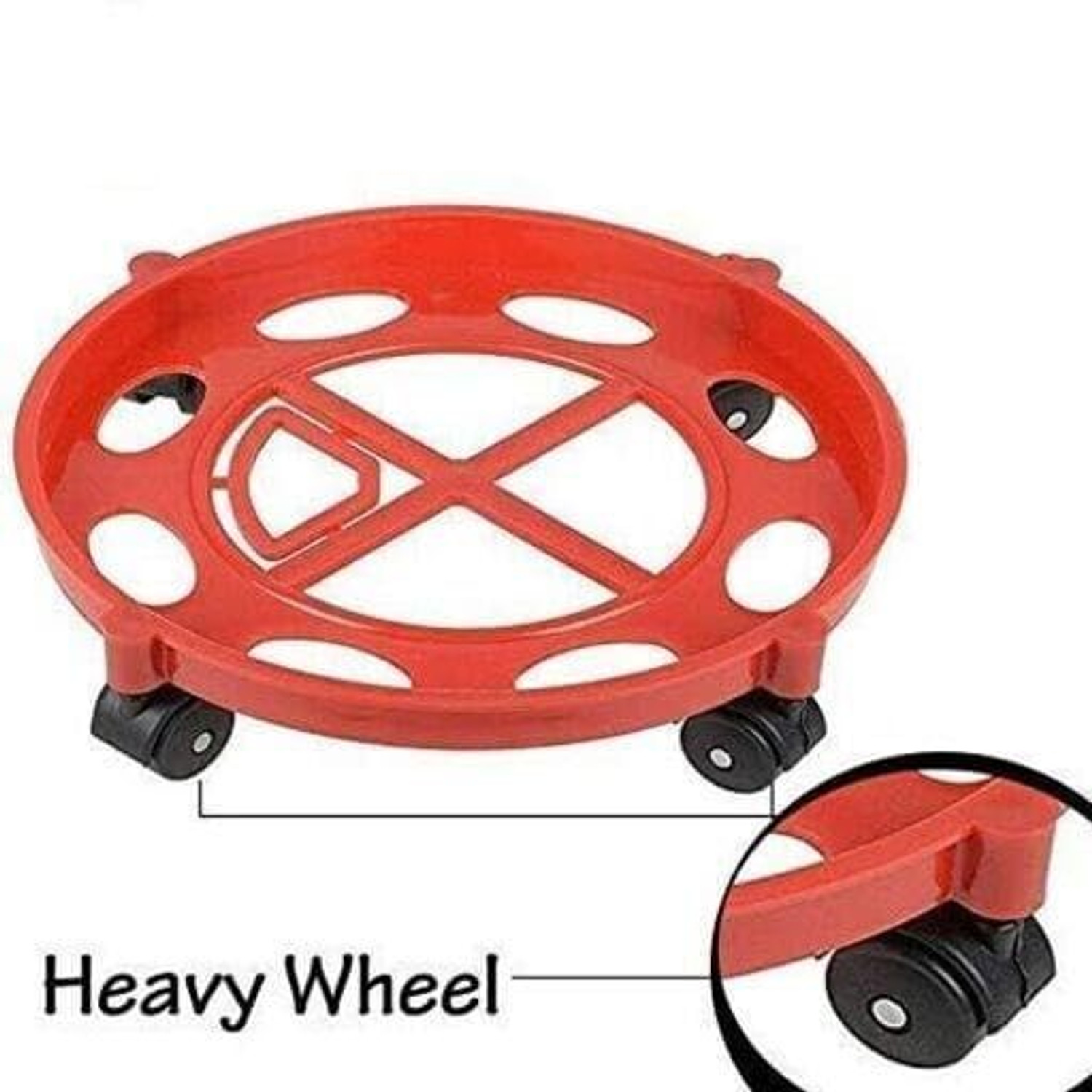 Image of Sarvatr Lpg Cylinder Trolley With Wheels (2PC'S) Strong Plastic Lpg Cylinder Stand Gas Cylinder Trolley