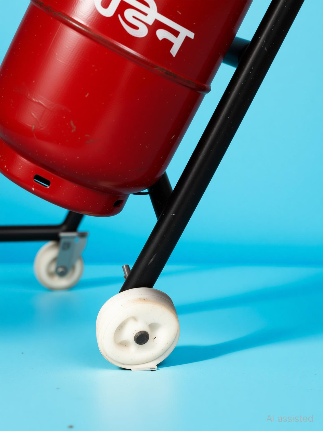 Image of ANAMIKA Heavy Duty LPG Gas Cylinder Trolley with Two Wheels 12'' X 36'' in Size Gas Cylinder Trolley