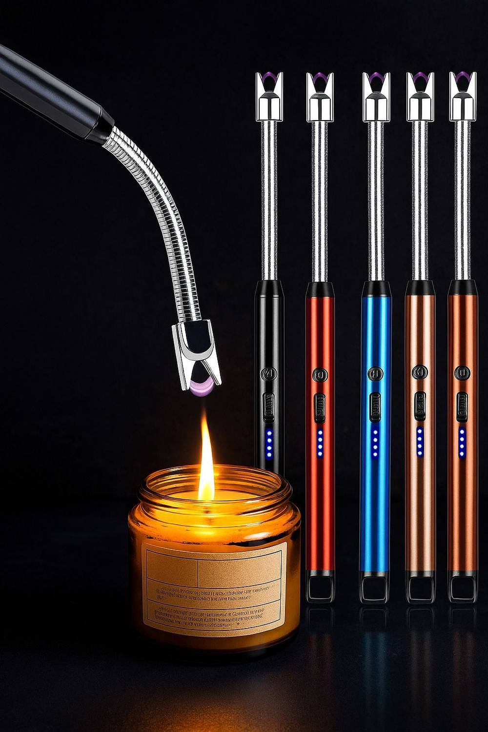 advik mart Rechargeable Electric Lighter For Stove & Candle Lighter with USB Charging Port Steel Electronic Gas Lighter