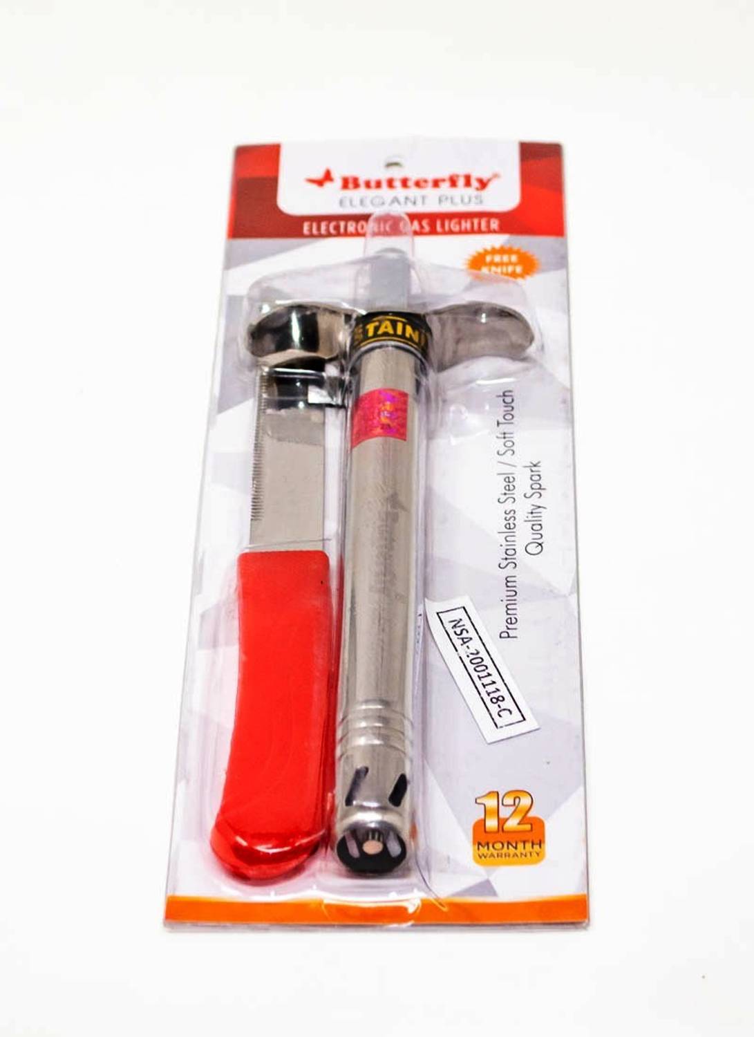 Butterfly Elegant Plus Steel Electronic Gas Lighter