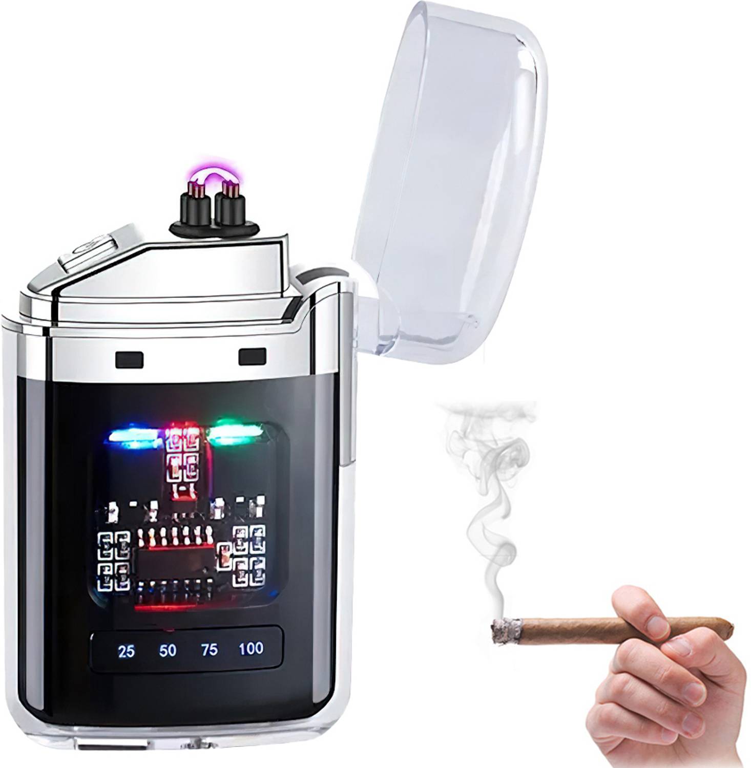brainle Rechargeable Windproof Electric Arc Plasma Lighter for Cigarettes  Smokers Plastic Electronic Gas Lighter Price in India