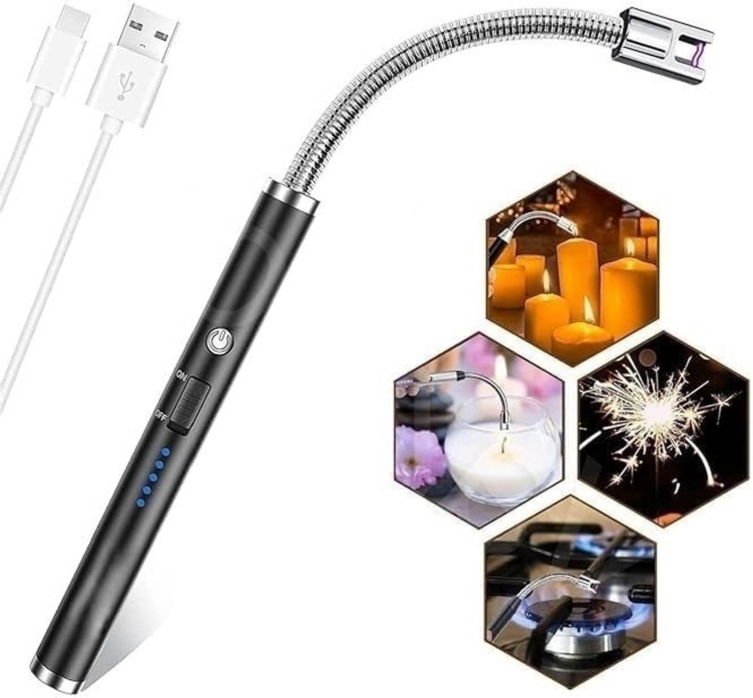 3D METRO SUPER STORE 360 Degree Flexible Rechargeable Electric Kitchen forCandle_Stove Aluminium Kitchen Tool Set